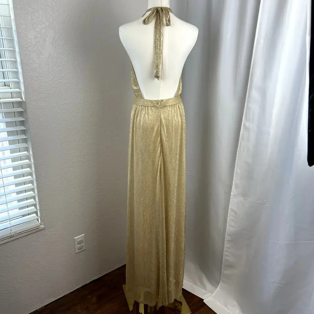 Lulu's Gold Maxi Dress - Picture 7 of 15